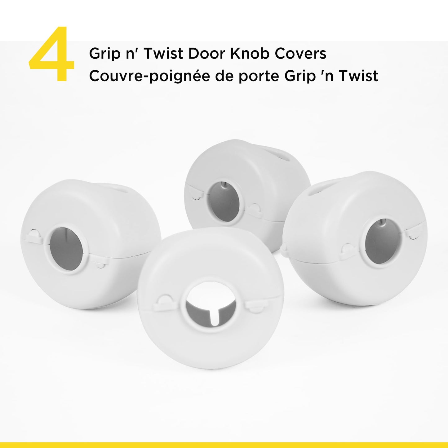 Safety 1St Grip N' Twist Door Knob Cover, 4-Count