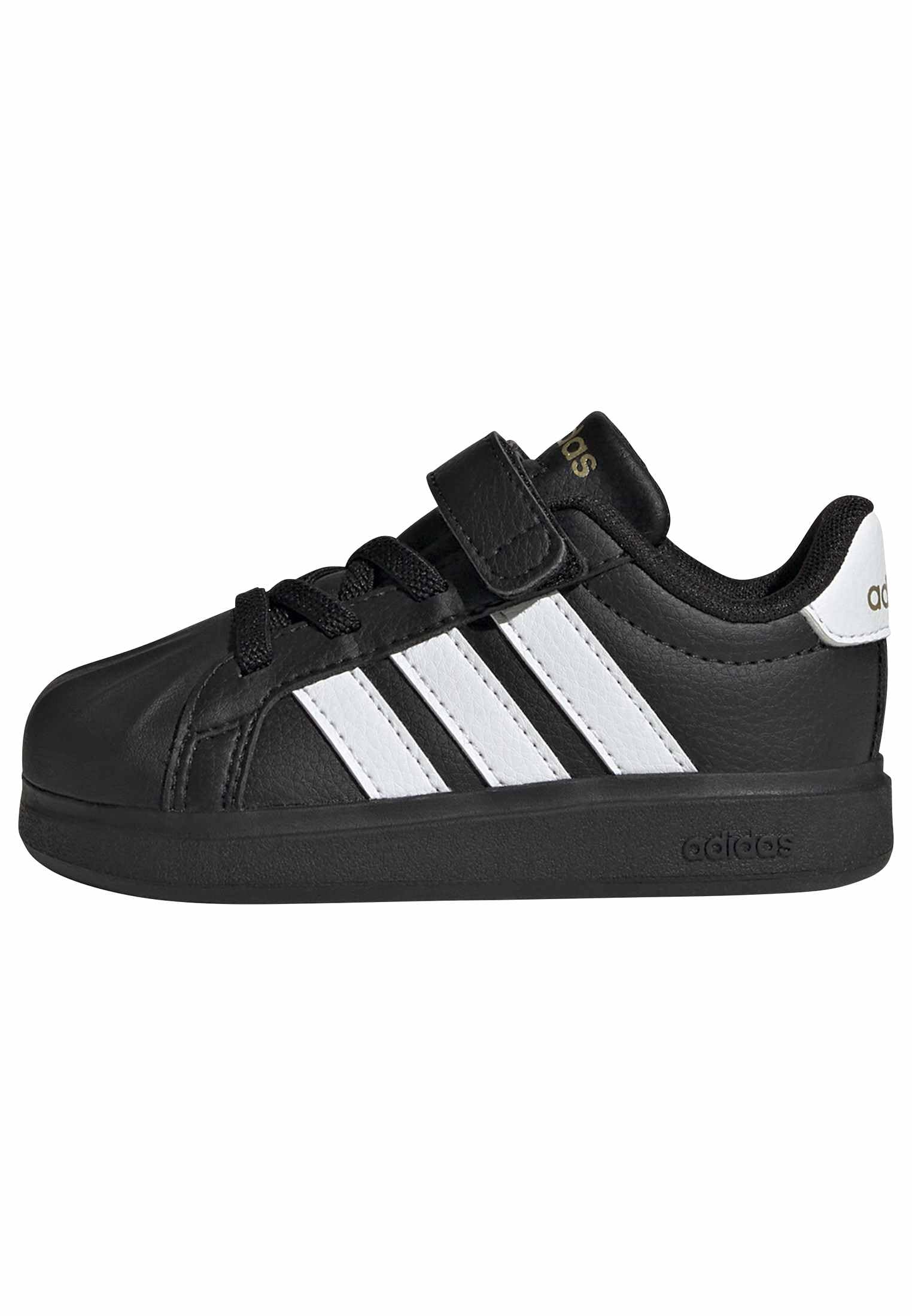 Adidas Unisex-Baby Streetalk Elastic Lace, Black/White/Gold Metallic, 6