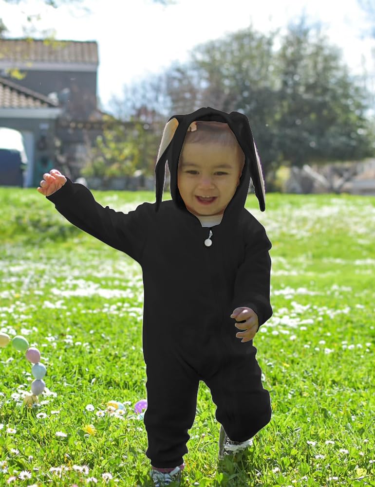 Agqt Baby Boys 1St Easter Outfit Halloween Bunny Costume Onesie Animal Jumpsuit Rabbit Ear Bodysuits One Piece Romper Hoodie Bla