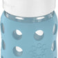 Lifefactory 8-Ounce Wide Neck Glass Baby Bottle With Protective Silicone Sleeve And Flat Cap, Denim (Lg2231Wde4)
