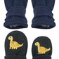 Nice Caps Little Kids And Baby Easy-On Sherpa Lined Fleece Mittens - 2 Pair Pack (Black Dinosnavy Solid - Infant No Thumbs, 6-18
