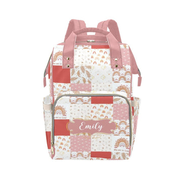 Noverbibi Custom Diaper Bag for baby Customized Colorful Rainbow Baby Bag Personalized Nursing Bags with Name Custom Name Mommy 