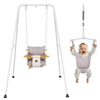 2 in 1 Baby Jumper & Swing, Baby Jumper for Indoor and Outdoor Use, Toddler Swing with Foldable Stand, Stable Bouncer Jumper(Whi