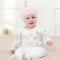 Owlivia 100% Organic Cotton Baby Boy Girl 2-Pack Footed Pants Wiggle Pants Jogging Pants(White & Grey Melange, Newborn)