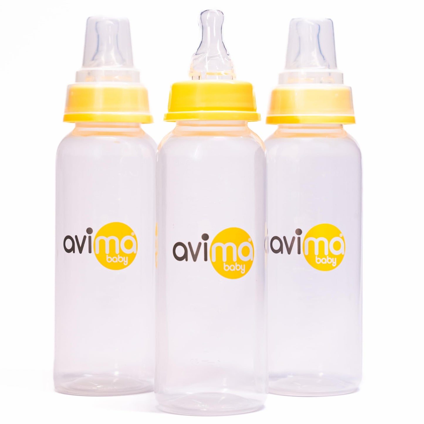Avima 8 oz Anti Colic Baby Bottle Set - Medium Flow Nipples Included, Standard Neck, BPA Free - 3-6 Months, Stage 2 Feeding for 