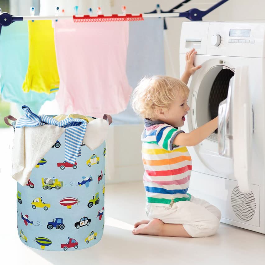 Hkec Kids Laundry Basket,Boys Toy Storage Bin,Baby Dirty Clothes Hamper,Nursery Hamper For Bedroom,Gift Baskets(Car)