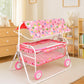 Avani Metrobuzz Baby Cradle With Swing And Mosquito Net, Four Wheels For 013 Months Baby Boys And Girls (Pink)