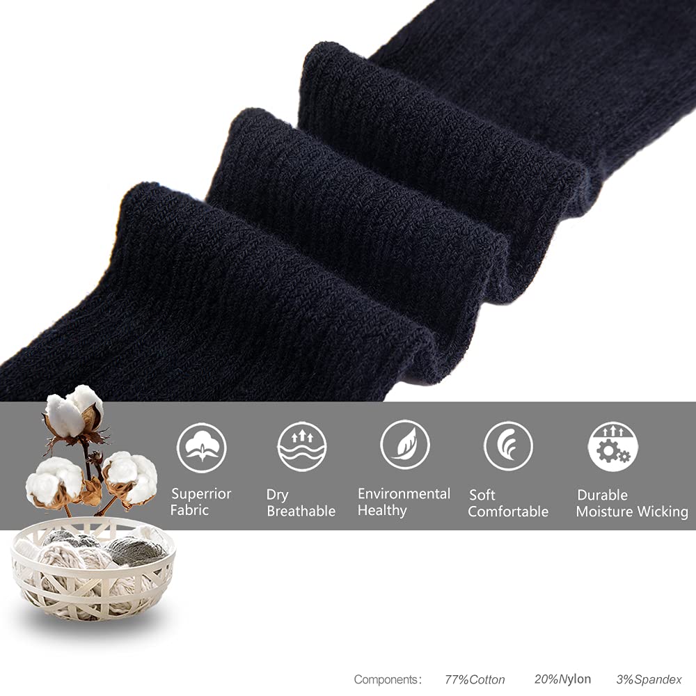 Petrass Girls Tights Toddler Cable Knit Cotton Footed Seamless Dance Ballet Baby Girls' Leggings 4 Pack Black/Ivory/Grey/Navy 9-