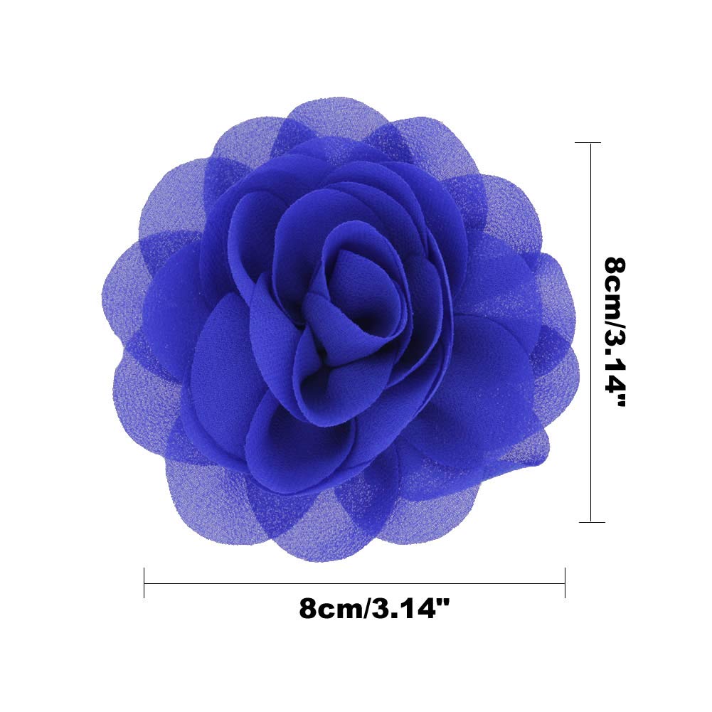 Insowni 24Pcs Alligator Hair Clips 3' Chiffon Flower Barrettes Hair Bow Accessories For Toddlers Baby Girl Kids