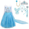 Dressy Daisy Little Girls' Ice Princess Costume Dresses Birthday Halloween Christmas Fancy Party Outfit With Long Fixed Train An