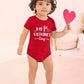 Besserbay Valentine'S Day Baby Short Sleeve Bodysuit Infant First Valentines Heart Red Onesie 6-9 Months