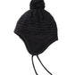 Connectyle Toddler Boys Girls Fleece Lined Knit Kids Hat With Earflap Winter Hat (Black, 6-12 Months)