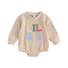 Halloween Newborn Baby Girl Outfit Toddler Pumpkin Sweatshirt Romper Long Sleeve Onesie Infant Fall Clothes (Apricot Tea, 6-12 M