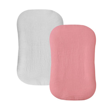 Hooyax Muslin Baby Lounger Cover 2 Pack, 100% Cotton Durable Newborn Lounger Cover, Soft And Breathable Infant Lounger Cover For