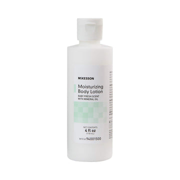 McKesson Moisturizing Body Lotion with Mineral Oil, Baby Fresh Scent, 4 fl oz, 12 Count