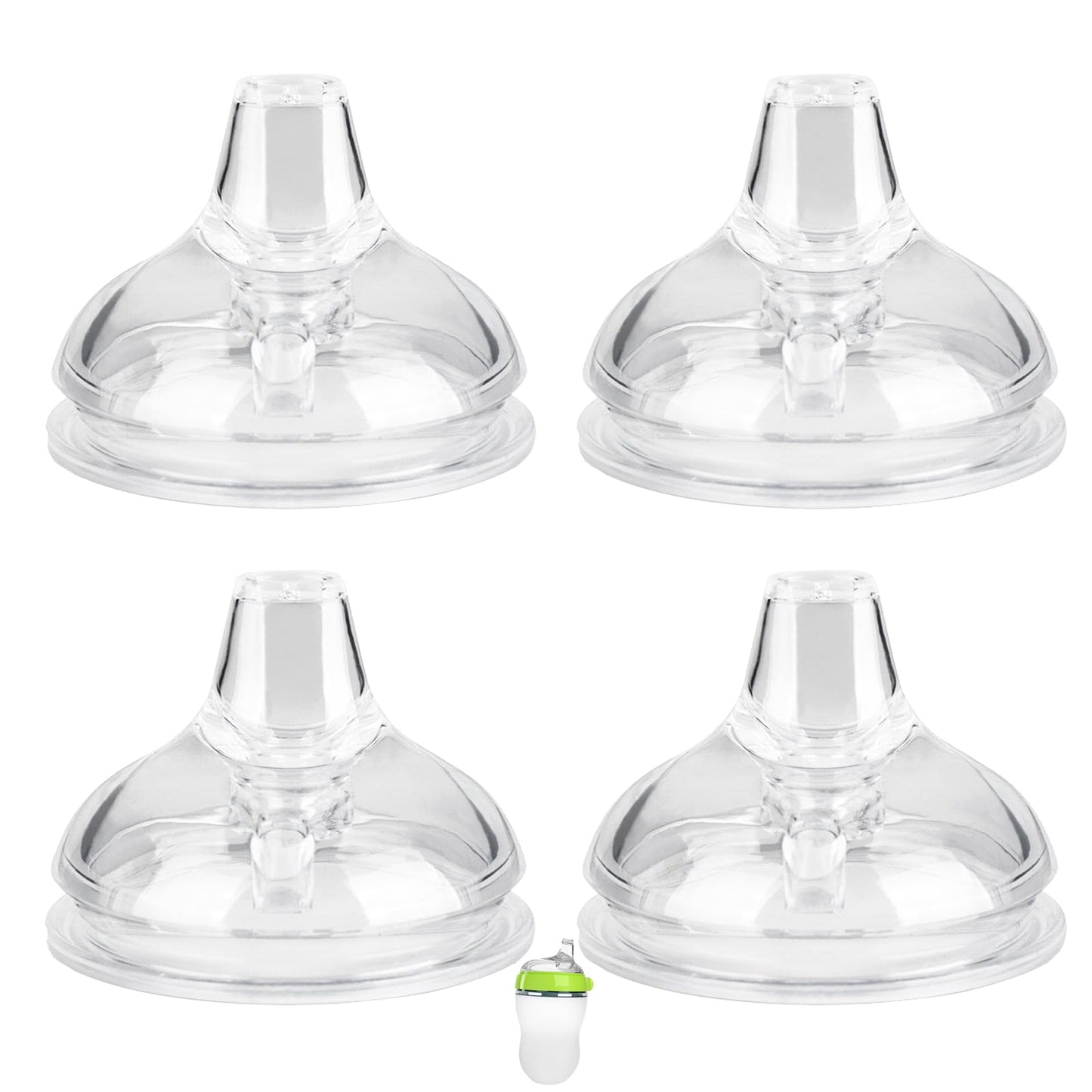 Spout Sippy Cup Nipples for Comotomo Baby Bottles, Transition Cup Food Grade Silicone Soft Nipple, 6m+, Pack of 4