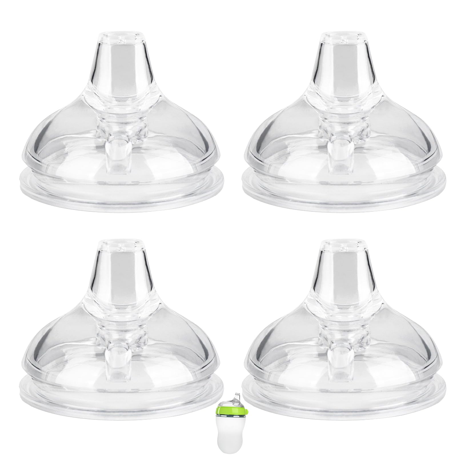 Spout Sippy Cup Nipples for Comotomo Baby Bottles, Transition Cup Food Grade Silicone Soft Nipple, 6m+, Pack of 4
