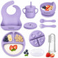 Tony Stark 7 Pcs Silicone Baby Feeding Set BpaFree,Microwave Safe,AntiSlip Base | Complete Tableware Kit For Babies & Toddlers