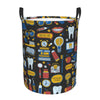 Pevtufa Teeth Foldable Laundry Basket Organizer,Fabric Clothes Toy Storage Basket Nursery Hamper Storage Bin For Household Bedro