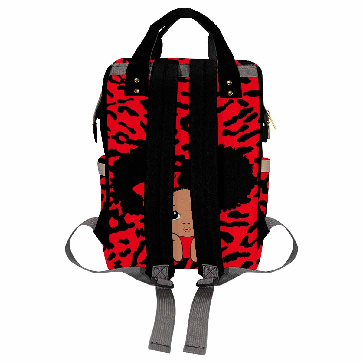 Artsadd Custom Diaper Backpack For Girls, Red Bow Knot Nappy Backpack Daypack Personalized Name Mommy Nappy Baby Bags With Insul