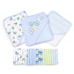 Spasilk Bath Hooded Towels & Washcloths Set For Babies, 23-Piece Gift Set, Blue