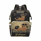 M Yescustom Personalized Baby Diaper Backpack, Vintage Golden Black Crown Prince Diaper Bag With Name, Waterproof Mommy Nursing