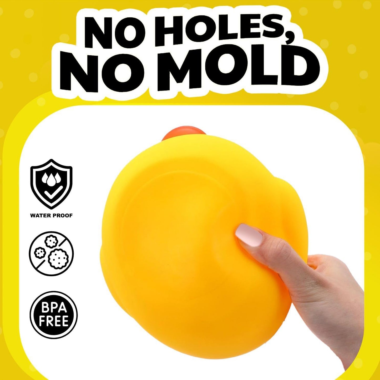 XL Jumbo Large Rubber Duck Bath Toy - No Hole Giant Duck, Waterproof Big Duckie Baby Shower Water Toy Without Hole for Kids Home