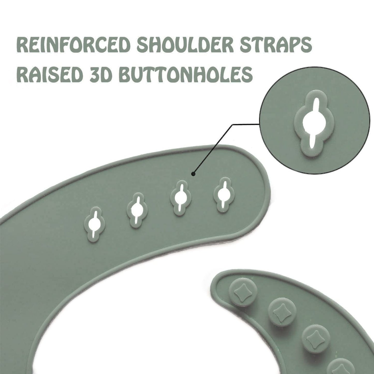 Ginbear Silicone Bibs For Babies, Waterproof Adjustable Silicon Rubber Baby Feeding Bibs With Food Catcher Pocket For Toddlers 6