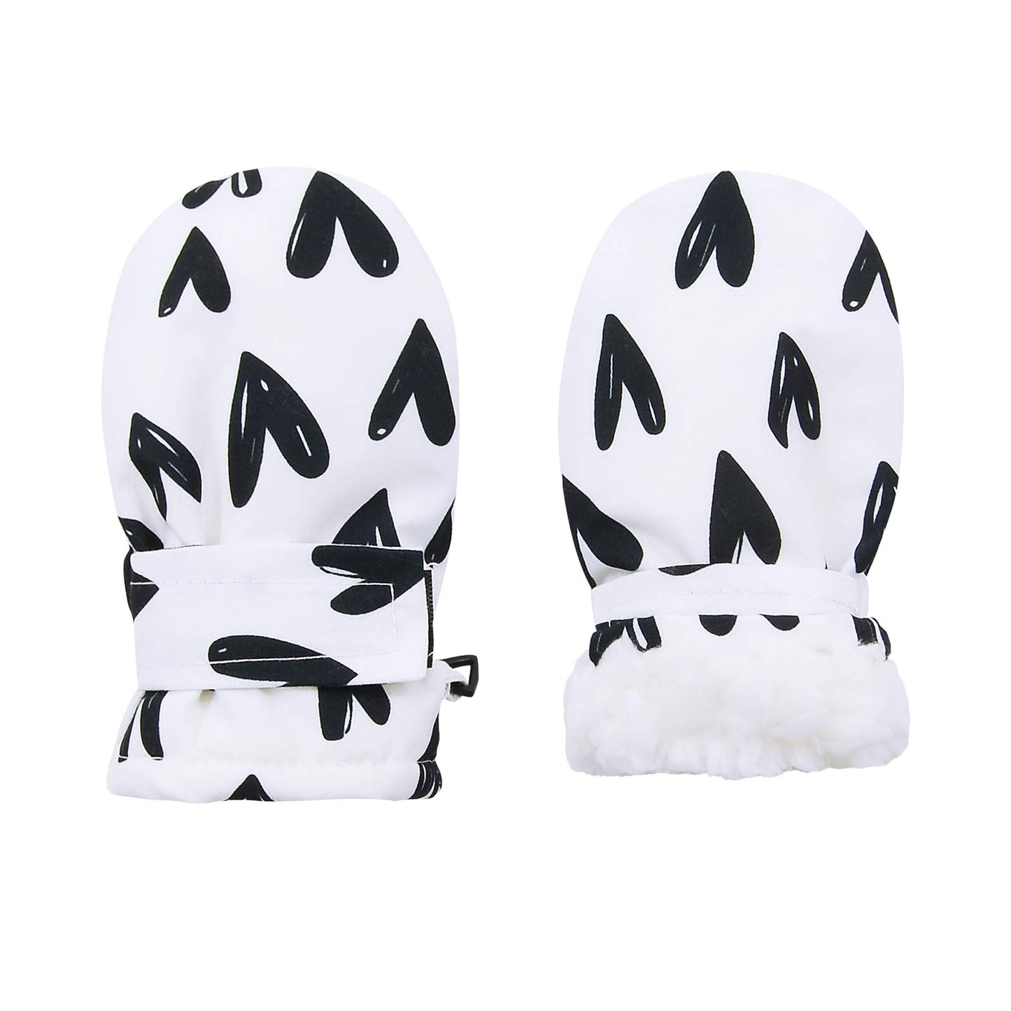 Lined Fleece Toddler Mittens Kids Winter Warm Gloves Child Ski Gloves Waterproof Snow Baby Mitten For Boys Girls White S
