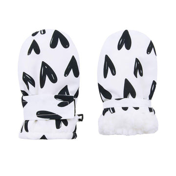 Lined Fleece Toddler Mittens Kids Winter Warm Gloves Child Ski Gloves Waterproof Snow Baby Mitten For Boys Girls White S