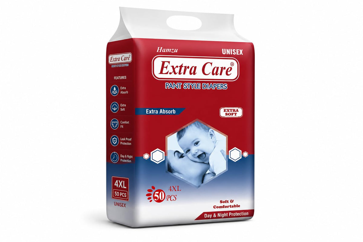 Hamzu Extra Care Baby Pant Diaper 4Xl Size 50 Piece (1825 Kg)  Pack Of 1