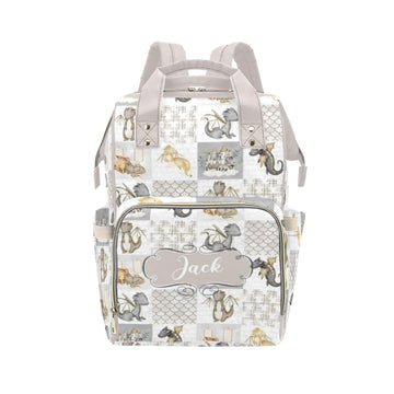 Noverbibi Custom Diaper Bag - Cute Dragon Baby Bag, Personalized Nursing Daypack Tote with Custom Name
