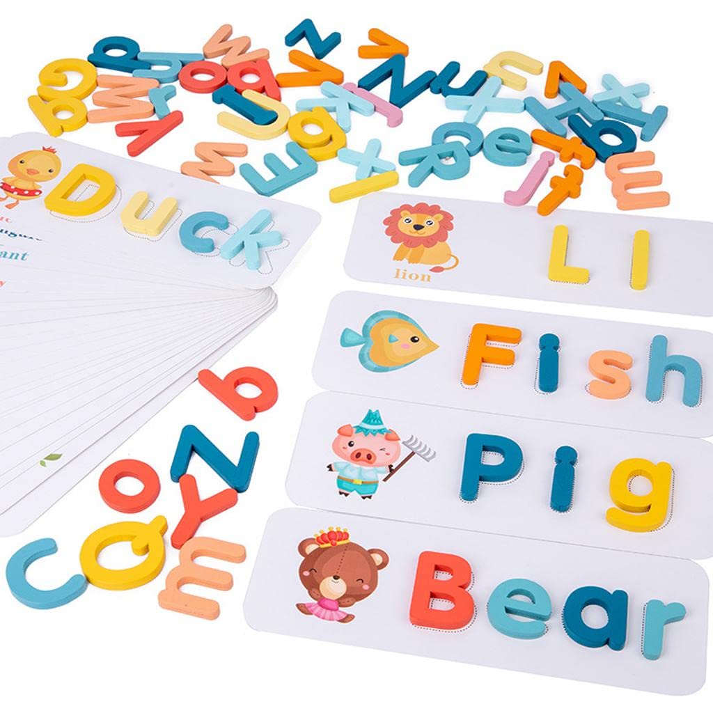 ATORSE Wooden Matching Letter Game Spelling Game Early Developmental Toys Gifts|Baby | Toys for Baby | Developmental Baby Toys