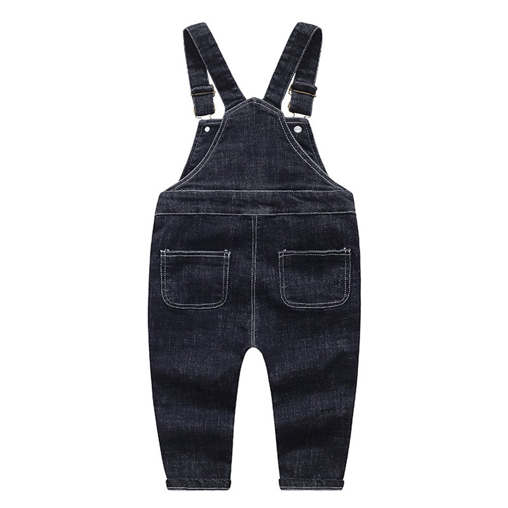 Kidscool Space Baby & Little Boys/Girls Black Denim Overalls,Jean Workwear,Deep Blue,18-24 Months