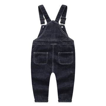 Kidscool Space Baby & Little Boys/Girls Black Denim Overalls,Jean Workwear,Deep Blue,18-24 Months