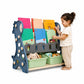 Metreno Kids Bookshelf and Toy Storage Organizer with Storage Bins Montessori Book Rack for Kids Room Book Shelf Organizer for C