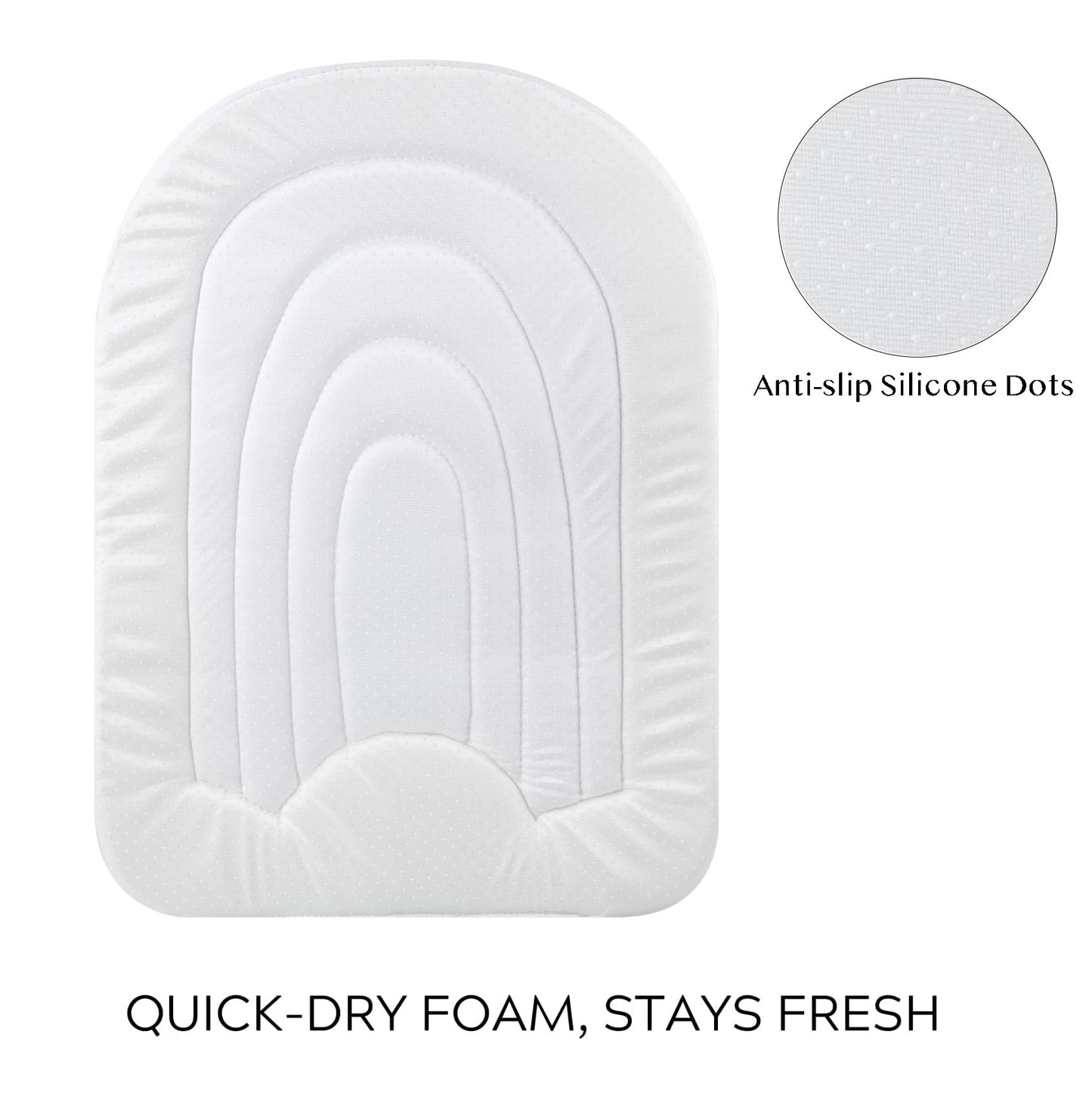 Pandaear Baby Bath Pad For Infant Newborn | Bath Seat Soft Rainbow Cushion Mat For Sink Bathtub Essentials Shower Gift (Pink)