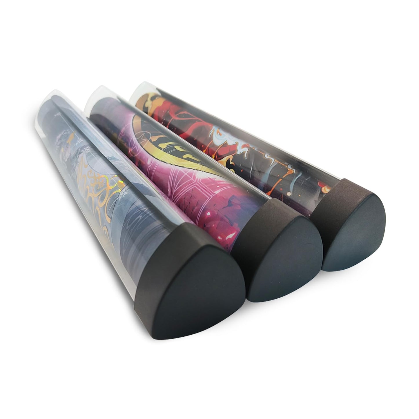 Sabermaster 3 Pcs Playmat Tube Prism-Shaped Playmat Tube For Mtg Playmat Ygo Playmat Dtcg Playmat Will Not Roll Off Surface (3 P