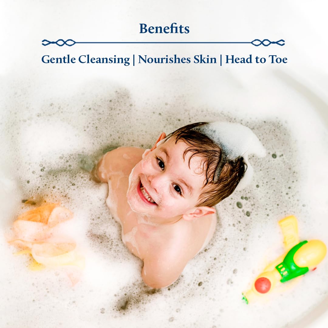 Blue Nectar Baby Wash For Bath With Organic Ghee | Gentle Cleanser Body Wash For Kids | Top To Toe Wash For Baby With Natural Mo