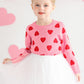 Besserbay Valentines Day Unisex Infant Knitted Heart Pullover Warm Sweater Crewneck Lovely Sweatshirt Pink 12 Months