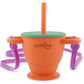 CUBKINS 2 in 1 SipNSnack Cup for Baby, BPA Free Food Grade Silicone Snack Container and Sippy Cup for Toddler (Tangerine)  27