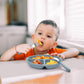 Eascrozn Baby Feeding Set, 2 Pack Silicone Divided Suction Plates For Baby, 2 Pack Spoons And Forks Set, Bpa Free, Baby Led Wean