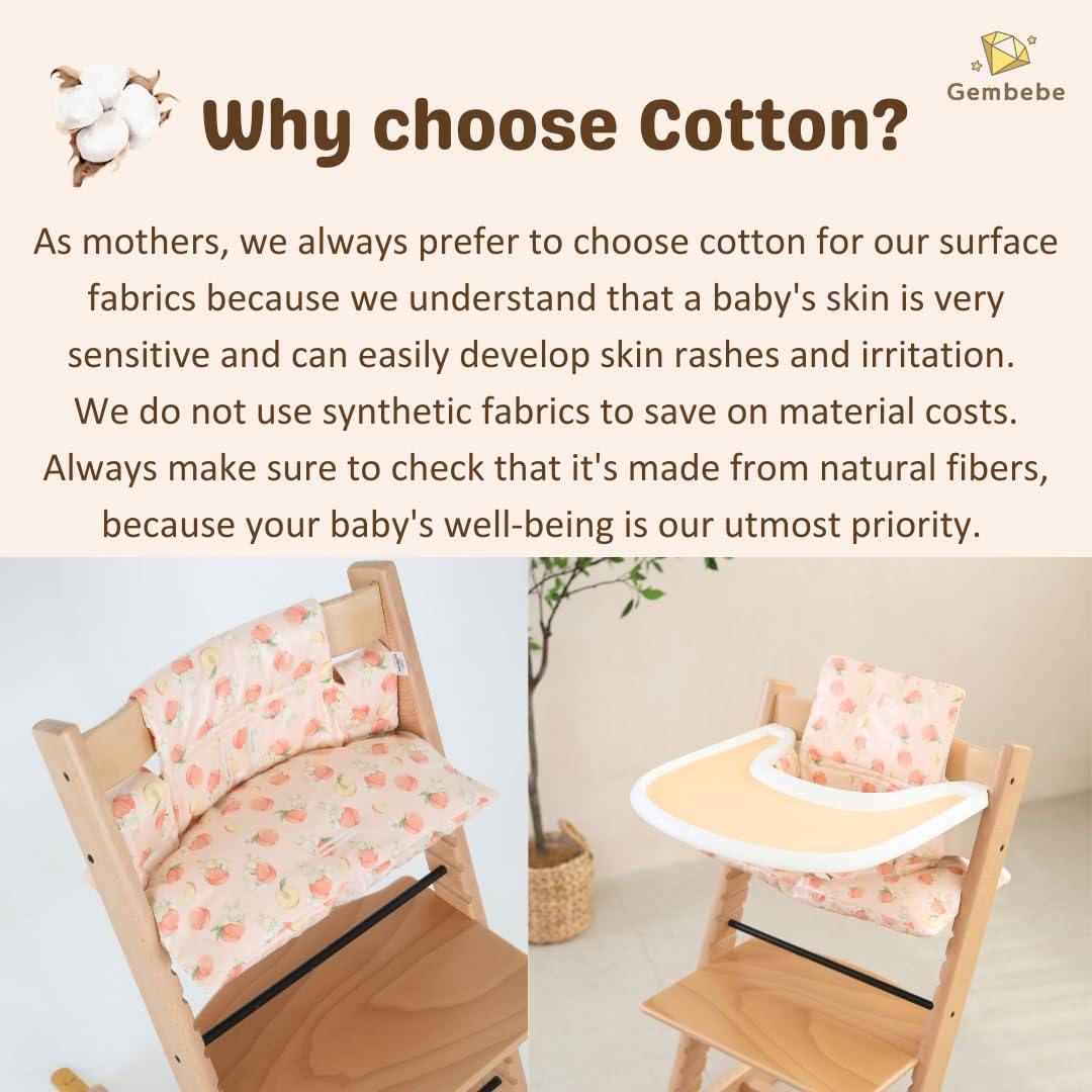 Gembebe Waterproof & Compatible Stokke Tripp Trapp Cushion Set - Easy To Clean - Made In Korea - 100% Cotton Stokke Tripp Trapp