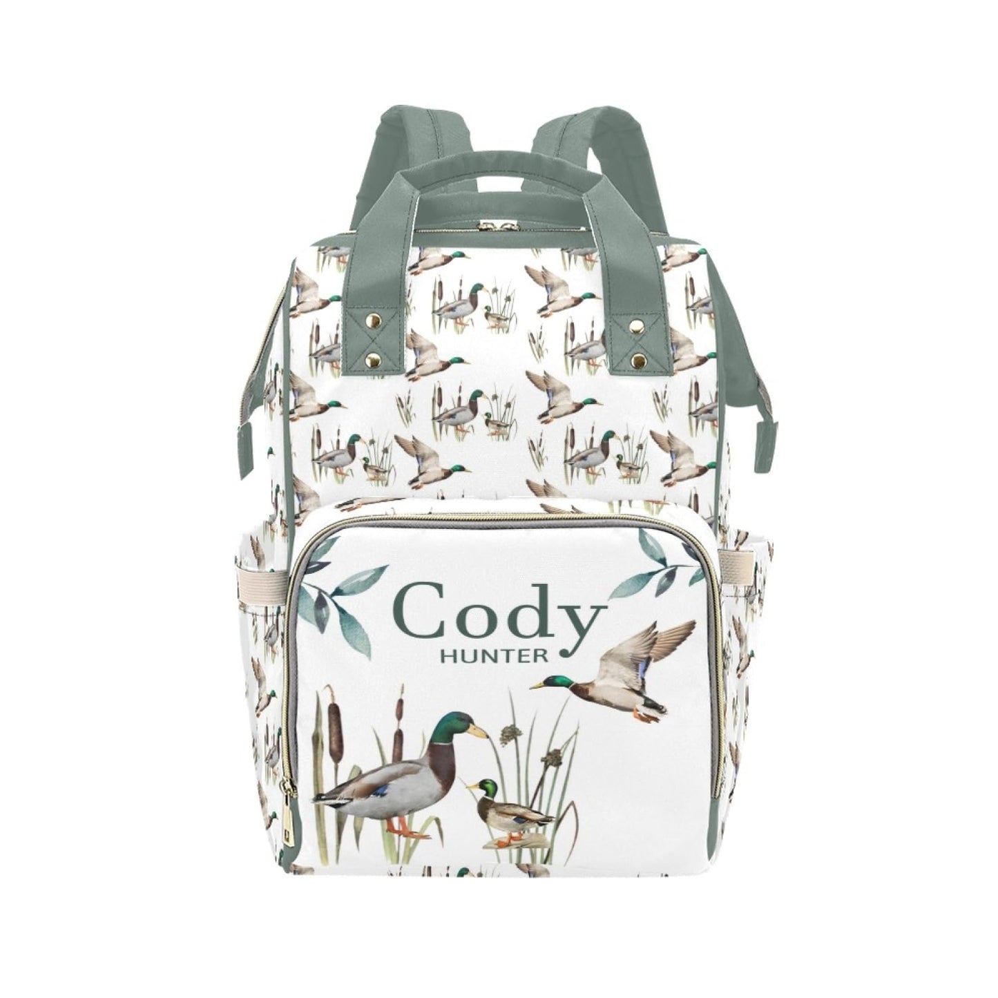 Personalized Diaper Bag Backpack for Women, Custom Name Nursing Mommy Daypack, Diaper Bag for Girls Boys, New Mom Gifts (Wild Du