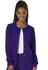 Snap Front Scrub Jackets For Women, Workwear Revolution Soft Stretch Ww310, Xs, Grape