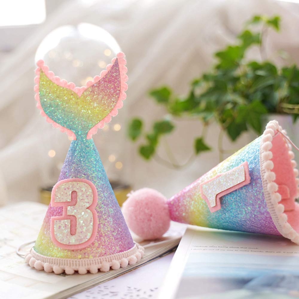 Baby Princess Tiara Crown, Glitter Baby Girls Kids First Birthday Hat Sparkle Sequined Party Supplies Number 1 Headband Little P