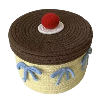 MYADDICTION Cotton Rope Storage Basket Round Gifts Covered for Clothes Diaper Home Decor