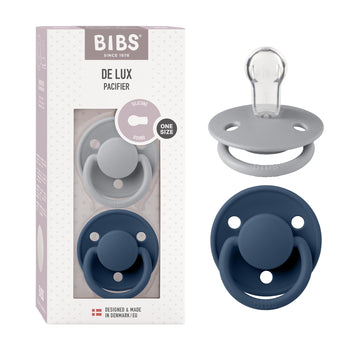Bibs De Lux Baby Pacifier 2-Pack | Made In Denmark | Bpa Free Dummy Soother, Round Nipple. Silicone, Onesize (0-36 Months), Clou