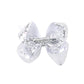 Amydecor 6 Inch Silver Sparkly Glitter Sequin Hair Bows For Girls Toddlers Kids Children Teenage (2Pcs)