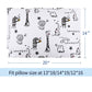 Kid Toddler Pillowcase 2 Pack - Organic Cotton Toddler Travel Pillow Case - Hypoallergenic Envelope Closure Girls Boys Pillow Co